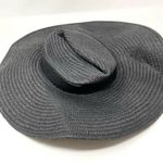Treasure & Bond NEW Black Lace Print Straw Large Floppy Beach Boho Summer Hat Photo 0