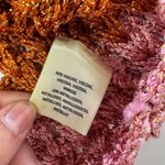 Anthropologie Cardigan Womens One Size Pink Orange Red Shine Deco Crochet Knit Photo 7