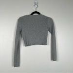 Brandy Melville  Cropped Ribbed Long‎ Sleeve Knit Top Gray Photo 5