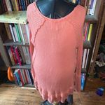 Free People We the Free coral oversized flowy S waffle v-neck top Photo 1