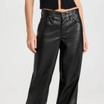 Levi's  Pants Women 26 Black Faux Leather Baggy Dad Mid Rise Straight Leg NWT Photo 0