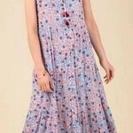 Poupette St. Barth Clara Maxi Dress Blue Bloom Floral Long Women’s Size Medium Photo 0