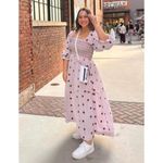 Free People  Dahlia Embroidered Maxi Dress in Frost Lavender Combo Size X-Small Photo 13