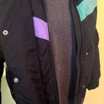 Mountain Goat Down Skiwear Size M Ladies Black Purple Puffer Jacket Coat Fullzip Size M Photo 1