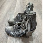 Free People  Women's Hybrid Metallic‎ Distressed Silver Ankle Bootie Size 37 Photo 2