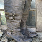 Born Odom gray natural leather knee high riding boots 8M Size 8 Photo 0