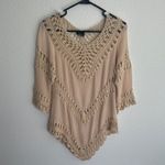 Rue 21  Cream Tan Crochet Knit Cover Up Top Size Small Photo 2