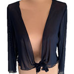 Connected Apparel Vtg  Navy Mesh Shrug‎ Balletcore Fairy Whimsy Photo 0