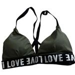 Bozzolo LG green black criss cross sports bra Photo 0