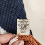 Moon & Madison Cropped Knit Pullover Sweater Beige Brown Oversize Preppy Medium Photo 4