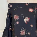 Lost + Wander ‎ Black Fleur Floral Off The Shoulder Bell Sleeve Top Size S Photo 7