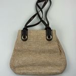 Amanda smith Woven Straw Shoulder Bag Beige with Brown Leather Straps Tan Photo 1