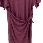 Z Supply  Womens Lake Triblend Heather Wrap Tie Waist Tee‎ Dress Burgundy Medium Photo 2