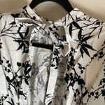 ZARA  ZW COLLECTION BLACK WHITE FLORAL PRINT PUFF SLEEVES MIDI DRESS L Photo 7