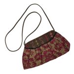 Maruca Handmade Colorado Pink Needlepoint Floral Embroidered Full Zip Crossbody Brown Photo 0