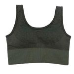 Med. 2pc Seamless Sports Bra & Fitness Shorts Green Photo 3