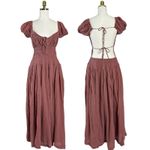 Free People  Dainty Romantic Ethereal Feeling Bonita Midi Maxi Dress Rose Large Photo 11