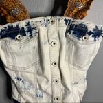 Guess reworked tie dye denim button up corset top Photo 5