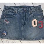 Wild Fable  Denim Mini Skirt With Patches Women’s 8 NWT Photo 0