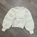 NWOT Women's Cream Embroidered Flowers Thick Knit Jumper Size undefined Photo 3