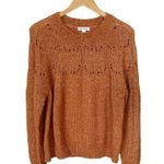 Roberta Roller Rabbit ROLLER RABBIT Velma Sweater Burnt Orange Alpaca Crew Neck Open-Knit Crew Neck Photo 10