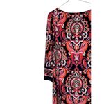 JH Womens Dress‎ Shift Midi Long Sleeve Paisley Lined Stretch Crew Neck Medium Photo 10