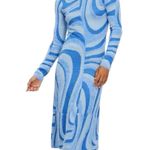 House of Sunny Blue Moon Sweater Dress‎ Size 14 Long Sleeve Halloween Costume Photo 0
