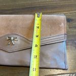 Leather Suede Envelope Clutch Bag Tan Gray Neutral Bow Vintage Bohemian Festival Brown Photo 6