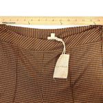 Hem & Thread NWT  Check Print Flare Pants In Russet Brown Size Medium Photo 6