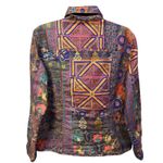 Chico's Vintage  Patchwork Jacket Womens Size 2 Artsy Boho Coat Tapestry Floral Photo 1