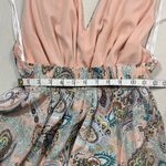 The Clothing Company  High Low Dress - Peach and Gray Paisley Photo 3