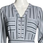 EXPRESS Dress Womens XS Blue Vertical Stripe Shirt Dress Office Career Casual Photo 3