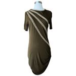 Roberto Cavalli  Dress Jersey Chain Embellished Ruched Short Sleeve Green 44 EUC Photo 10