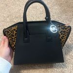 Michael Kors NWT Avril Small Leather and Cheetah Print Calf Hair Satchel Photo 7