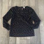 J.Crew  Size XXS Black and White Polka Dot Top Photo 4