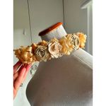 Vintage Floral Crown Bohemian Hippie wedding Wicker Neutral Natural Earthy Beach Tan Photo 5