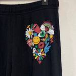 Lauren Moshi  sweatpants black colorful heart small drawstring elastic waistband Photo 1