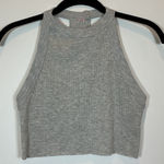 Free People  Ribbed Knit Halter Crop Top Grey Casual Everyday Size Small Photo 0