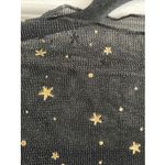 Black Sheer Knit Womens Medium Top Celestial Stars Boho Festival Photo 1