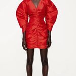 ZARA NWT Valentine’s Day Red Draped Detail Dress Photo 3