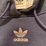 Adidas Navy Blue Cropped Sweatshirt Photo 3