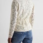 EXPRESS NWT Cream Lace Wrap Top with Bow Tie Side Size M Photo 2