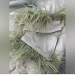 SLEEPER Party Shirt Dress w/Ostrich Feathers Mint Green Size XS NWT Satin Mini Photo 3