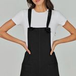 Chic LIGHT GRAY (not black) Women's Overalls with Tie Bib Front and Pockets Size XL Photo 5
