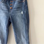 Madewell 10” High-Rise Skinny Jeans Button Fly Distressed denim casual dark Wash Photo 3