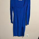 Free People  Beach Tanya Sweater Maxi Square Neck Blue- Size XS Photo 2