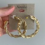 Gold hoop diamond earrings Photo 0