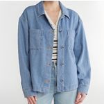 Sanctuary NEW  Napa Chambray Shacket Utility Cargo Jacket Denim Look Womens Large Photo 0