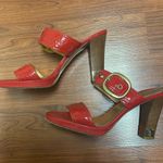 Coach  Made‎ in Italy Sandals Platform Heels Patent Leather Red Size 9 Orig.$149 Photo 0