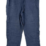 Orvis  Size Medium Tie Waist‎ Pants Blue 100% Linen Comfy Fit w/ Pockets Photo 0